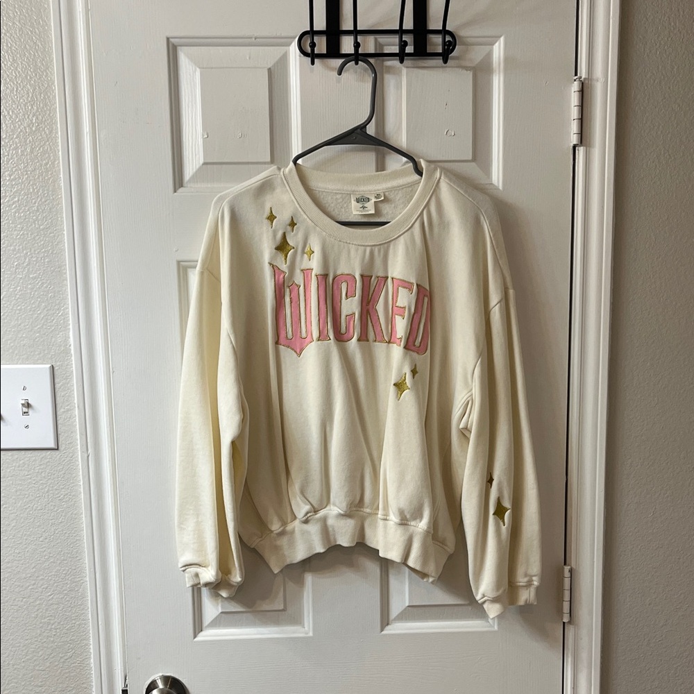 Wicked Universal Cream Sweater with Pink and Gold Accents